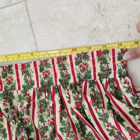 Vintage 70s Square Up Holiday Christmas Holly Berries Fruit Skirt Small🎄🍇 - Picture 12 of 13